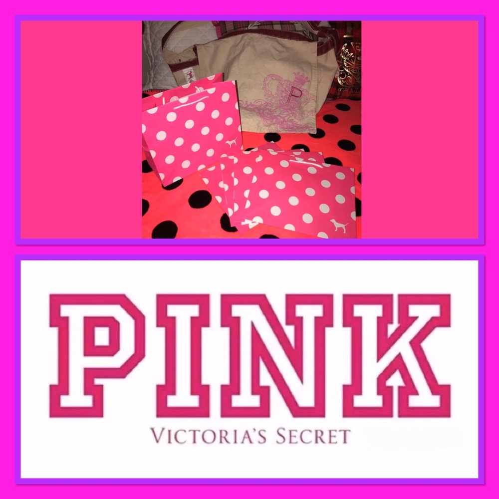 💕NEW VS PINK POLKA DOT BAGS💕